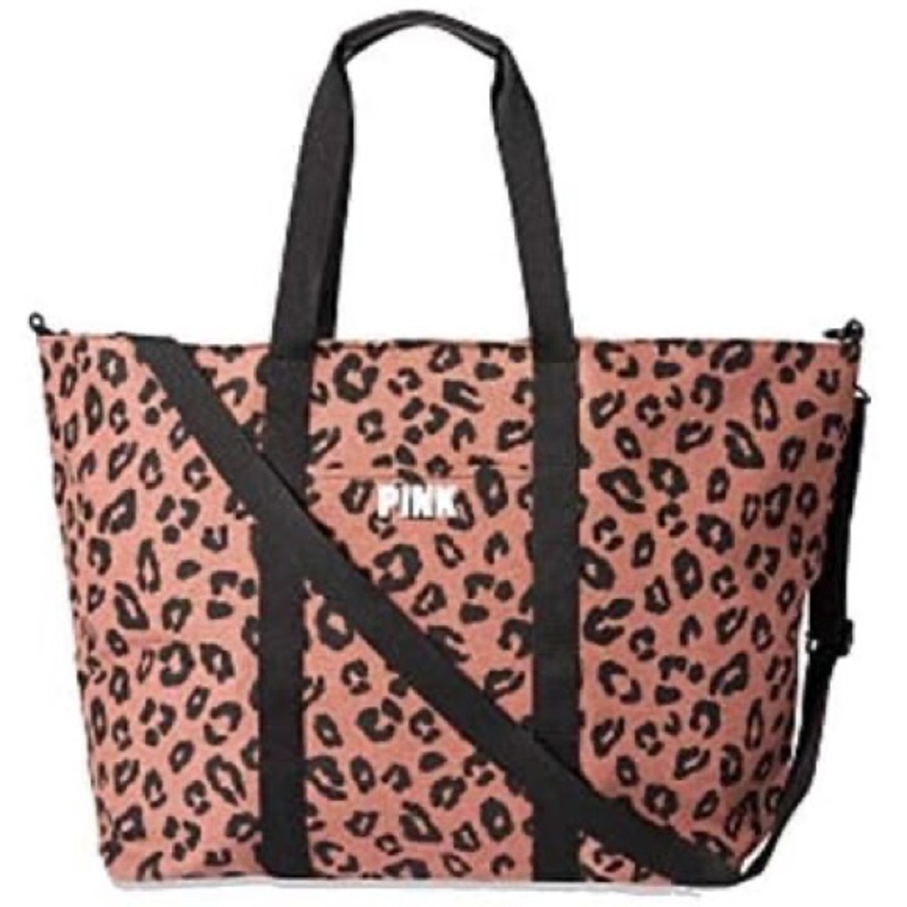 PINK Victorias Secret Large Leopard Print Weekender Tote
